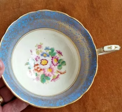 Buy HAMMERSLEY England Blue & Gold Overlay, Hand Painted Flowers CUP ONLY 2374/8 • 19.99£