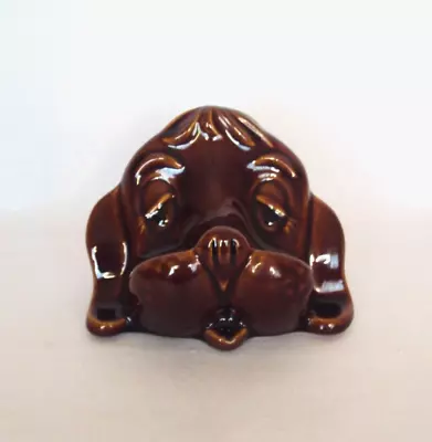 Buy Denmead Pottery Reading Glasses Holder. Dog Head Vintage Ceramic. Brown Glaze. • 8£