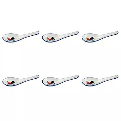 Buy  6 Pcs Flatware Serving Spoon Blue Dinnerware And White Porcelain • 12.25£