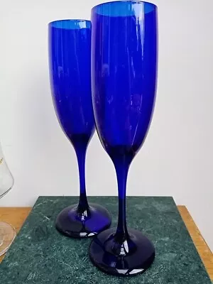 Buy Pair Cobalt Blue Libbey Processco Glasses • 32£