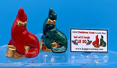Buy Wade Whimsies 2010 CHRISTMAS SEALS Red & Green With GOLD - COA RARE LE Of 50 • 50£