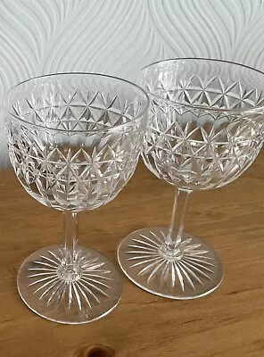 Buy A Pair Of Vintage Hobnail Cut Crystal Sherry Glasses In Good Condition • 5£