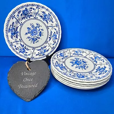 Buy Johnson Brothers INDIES * 6 X TEA / SIDE PLATES (17cm) Vintage Blue & White VGC • 18.75£