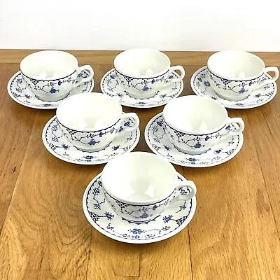 Buy 6 X Vintage Mason’s / Furnivals Blue Denmark Tea Cups & Saucers #3 • 39.95£