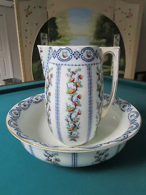 Buy Pitcher & Wash Basin English Keeling 1800's Losolware Hamilton Pattern Vase • 210.61£