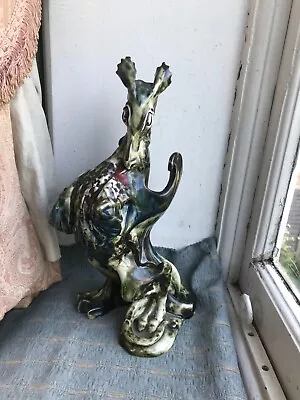 Buy Old Studio Pottery Dragon Glazed Decoration Marked Bloch? Hand Made C.1970s • 45£