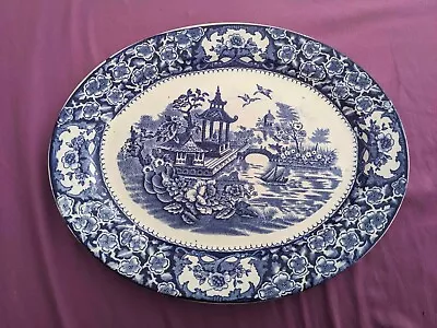Buy Olde Alton Ware England Blue & White Oval Serving Plate • 6.95£