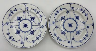 Buy Royal Copenhagen Blue Fluted Plain Dessert/Pie Plates Set Of 2 #180 Antique! • 46.59£