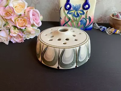 Buy Vintage JERSEY POTTERY Flower Rose Bowl With Ceramic Flower Frog • 10£