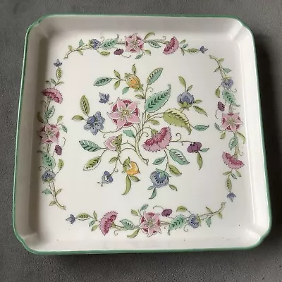 Buy MINTON - HADDON HALL - GREEN TRIM Square DRESSING TABLE TRAY/DISH 7” • 8.50£