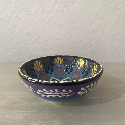 Buy Turkish Pottery Dip Bowl Hand Painted. Antipasto / Snacks / Olives. 12cm Di 5cm • 4.99£