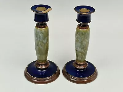 Buy A/f Pair Of Antique Doulton Lambeth Candlesticks • 4.99£