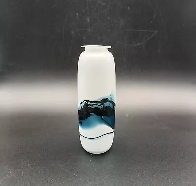 Buy BEAUTIFUL DANISH HOLMEGAARD  MICHAEL BANG ATLANTIS VASE 5.5  BLUE/WHITE C1980 Vg • 30.66£