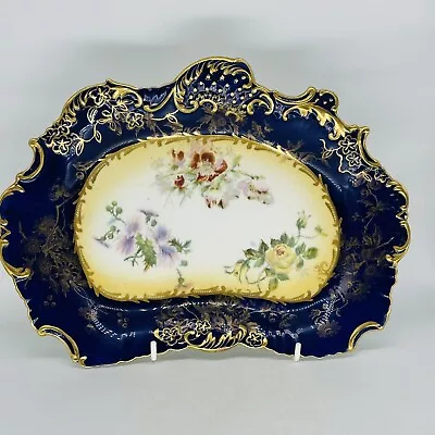 Buy Antique Hammersley Dessert Plate Kidney Shape Hand Painted Flowers Rd 243237 • 70£