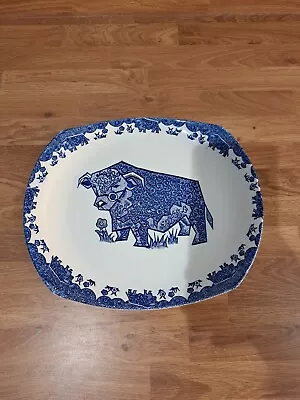 Buy Vintage English Ironstone Tableware Beefeater Blue Bull Steak & Grill Plate • 4.50£