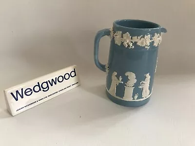 Buy Wedgwood Blue Queens Ware Embossed Water Jug In Excellent Condition . • 24.99£