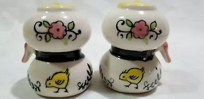 Buy Vtg Salt & Pepper Shakers JAPAN TEAPOTS W/ BABY CHICKS Unusual Form Porcelain D3 • 10.72£