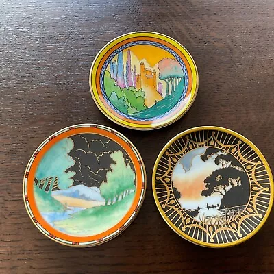 Buy Royal Worcester, Art Deco Collection, 3 Miniature Plates, 9 Cm Diameter, 2001 • 15£