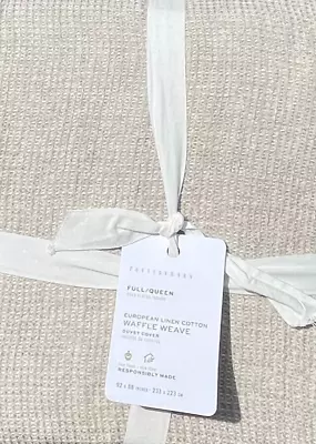 Buy Pottery Barn EUROPEAN FLAX LINEN WAFFLE WEAVE Duvet Full Queen Flax NWT • 185.45£