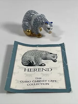 Buy Vintage Franklin Mint Curio Cabinet Herend Style Blue & White Cat 1988 EUC • 23.25£