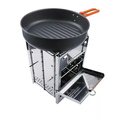 Buy  Traveling Stove Portable Barbecue Stainless Cookware Burning Wood • 30.58£