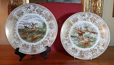 Buy Two Spode English Fine Bone China Hunting Scene Limited Edition Plates C1970-80s • 15£