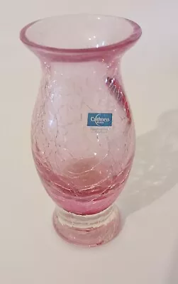 Buy Caithness Art Glass Small Bud Vase Pink, Crackle Glass Design With Label  • 0.99£