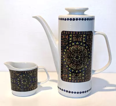 Buy J&G Meakin TUSCANY Coffee Pot + Creamer Jug C.1971 Vintage Retro Studio Pottery • 17.99£