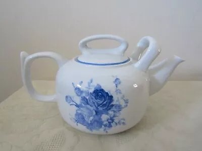 Buy Vintage Retro Waterside Fine China Blue Roses  2 Pint Teapot • 11.99£