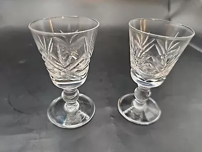 Buy 2x Vintage Thomas Webb Cut Crystal Liquor London Clear Glasses  • 9£