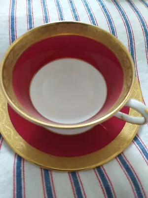 Buy Paragon Vintage Gold And Red Fine China  Teacup And Saucer.  Excellent Condition • 10£