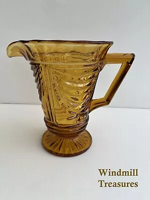 Buy VINTAGE SOWERBY AMBER ART DECO GLASS JUG Patt 2550 - FAB CONDITION • 11.99£