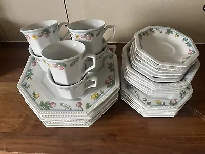 Buy Royal Norfolk Fruit Pattern Tea/Dinner Set For 6 - Octagonal - 30 Pieces - Rare • 40£