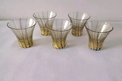 Buy Vintage Murano Glass Drinking Glasses Gold Leaf Aventurine X 5 • 30£