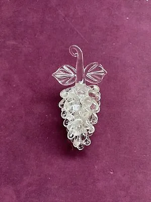 Buy Vintage Hand Blown Crystal Glass Italy Christmas Ornament Clear Grapes Cluster • 32.62£
