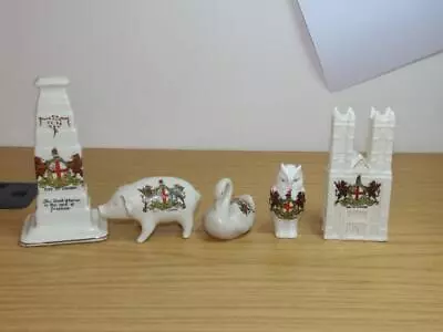 Buy BC923: Small Collection Of 5 Crested Ware Figures - London • 15£