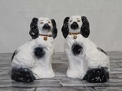Buy Beswick Black And White Spaniel Mantle/Wally Dogs Figurines C1950  No. 1378-6 • 59.99£