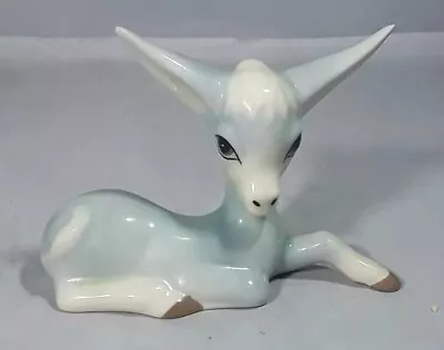 Buy Vintage Szeiler Studios Porcelain/Ceramic Resting Blue & White Donkey Figure • 13.99£