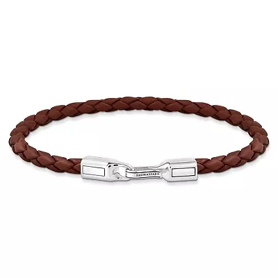 Buy Thomas Sabo Jewelry Unisex Leather Wrist Band Braun Silver A2147-682-2 • 87.54£