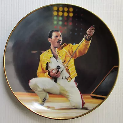 Buy Queen 'Freddie Mercury' Official 'Wembley' Danbury Mint Fine Porcelain Plate • 105£
