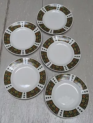 Buy 5 X Rare 1960s Midwinter Pottery Jasmine Jessie Tait Dessert Side Plates Retro • 30£