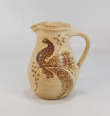 Buy Tregaron Studio Pottery Vintage Jug  Cymru  Peacock Design Wales Gift Bird • 11£