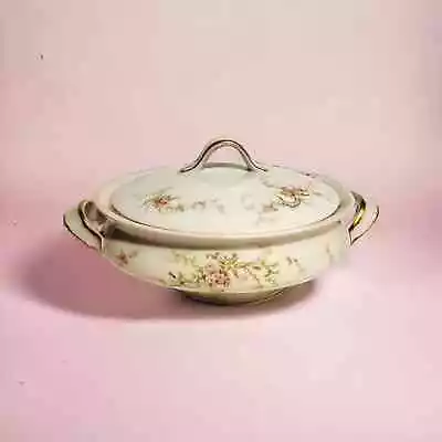 Buy Antique Theodore Haviland Limoges China Round Covered Serving Dish Pink Floral • 79.36£