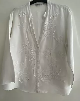 Buy Size 14 Marks And Spencer White Linen Blouse • 2.99£