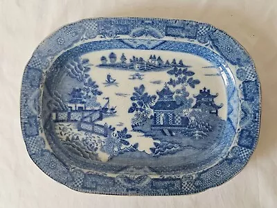 Buy Small Blue And White English Under Dish, Circa Early 19thcentury, Oriental Scene • 40£