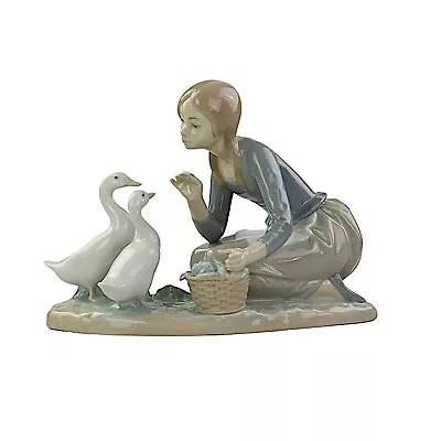 Buy Lladro Figurine, Girl Feeding Geese, 4849, (stock XZT) • 45£