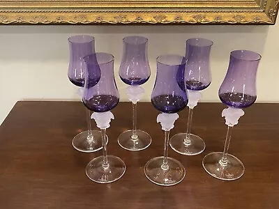 Buy VERSACE Rosenthal MEDUSA LUMIERE Purple GRAPPA 8 1/2 Inch Wine Glass - Set Of 6 • 1,766.01£