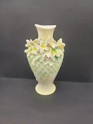 Buy Franz Porcelain Vase Wedding Blessings FZ01006, Green And Yellow 3D Flowers • 65£