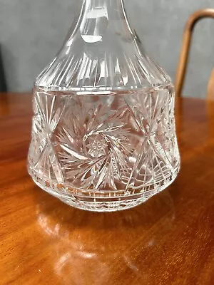 Buy Vintage Cut Glass Decanter With Stopper  In Excellent Condition • 10£
