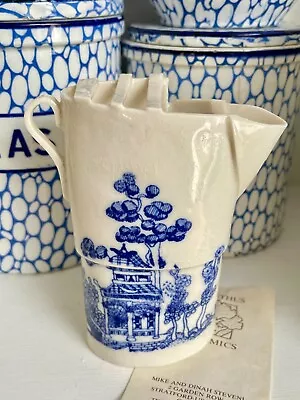 Buy Dianthus Ceramics English Studio Pottery Willow Pattern Jug Dinah Steveni Signed • 24.99£